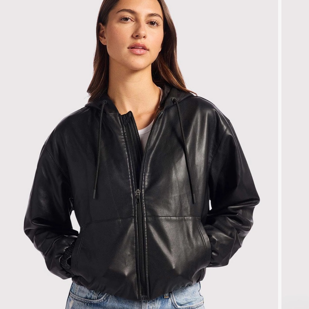 Nuuds Women's Black Leather Jacket